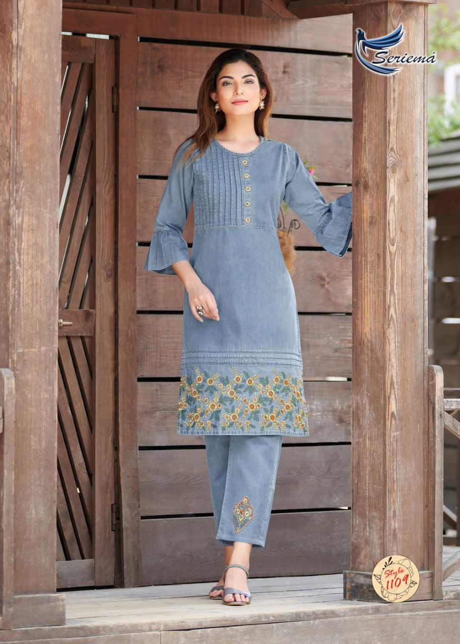 Seriema Kumb Westin Designer Denim Wholesale Party Wear Kurti Catalog
